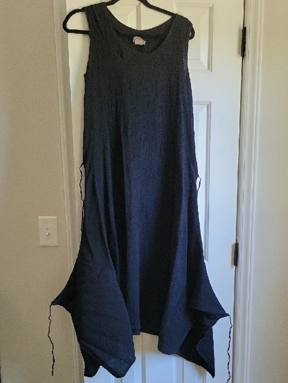 Peanut Punch Sleeveless Midi Dress with Side Ties 100% Cotton - Picture 3 of 8